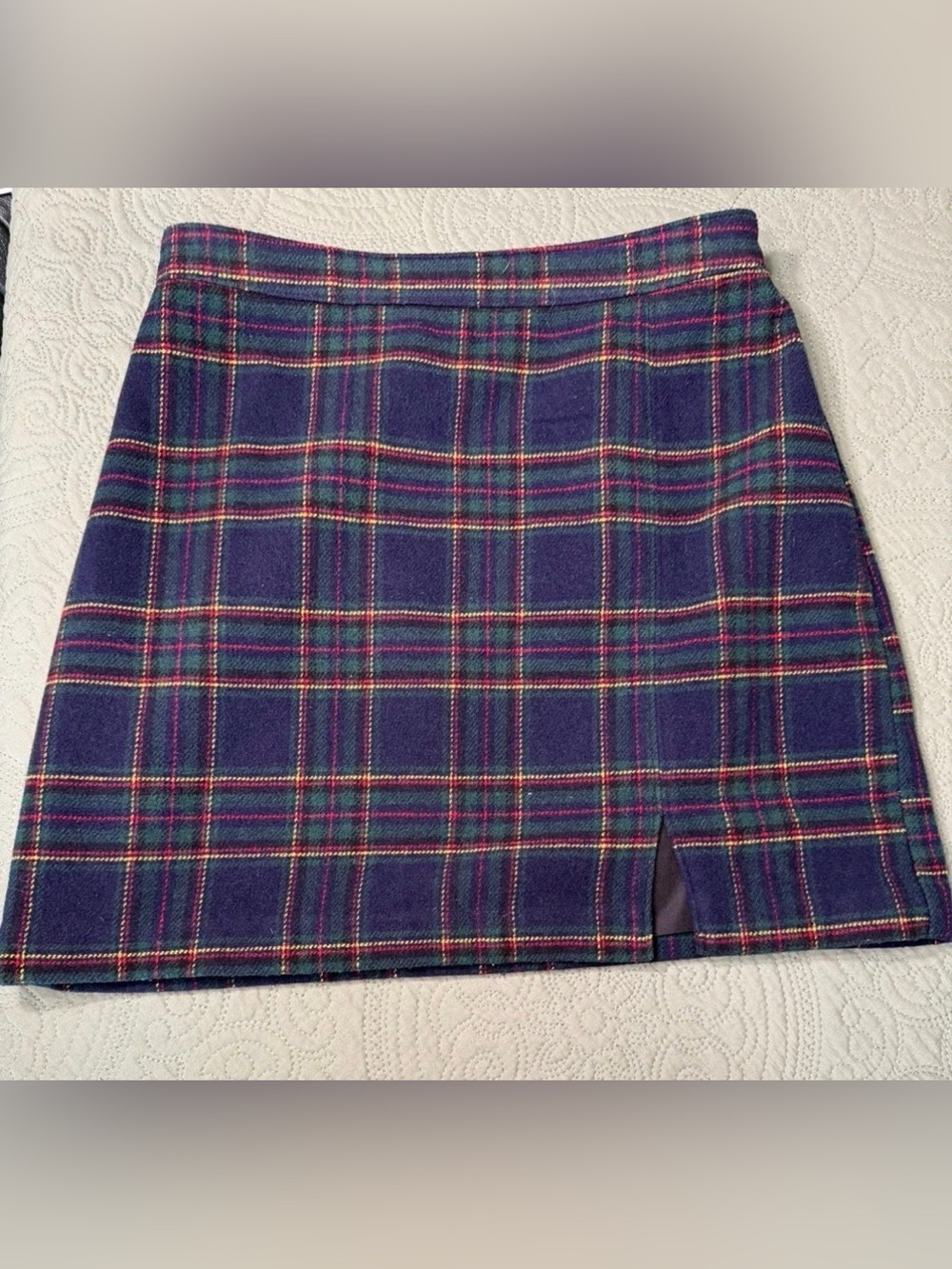 Hollister Purple Plaid Mini Skirt with Green and Pink Accents